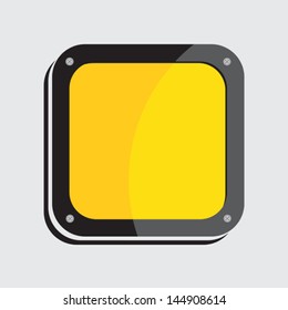 Vector yellow black traffic sign isolated on gray background