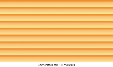 Vector yellow blinds, top view. Metal siding, front side. Wavy zinc panels. Grooved outer iron cladding. Striped horizontal plastic texture. Geometric iron lines. Garage doors pattern