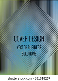 Vector yellow, blue, black, white modern A4 cover design. Gradient glow poster template, geometric halftone banner. Futuristic neon gradient glitch background with abstract shapes, hipster pattern.