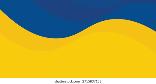 Vector yellow and blue curve overlap layer background with decoration. Modern horizontal banner template design. Suit for cover, header, poster, banner, modern