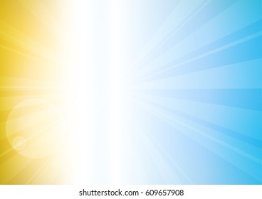 Vector : Yellow and blue with len flare summer background