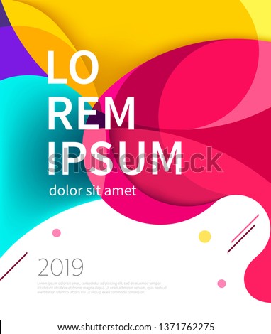 Vector yellow, blue, purple, pink and white business brochure. Cover design template. modern abstract background yellow and red waves .EPS 10