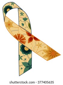 Vector yellow and blue ribbon retro
