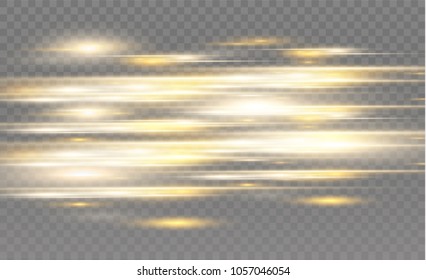 Vector yellow and blue special effect. Luminous stripes on a transparent background. Beautiful glow glow and spark.effect movement