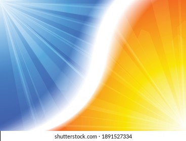 Vector : Yellow and blue with sun shining