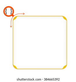 Vector yellow box to fill your text and square brackets