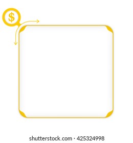 Vector yellow box to fill your text and dollar symbol