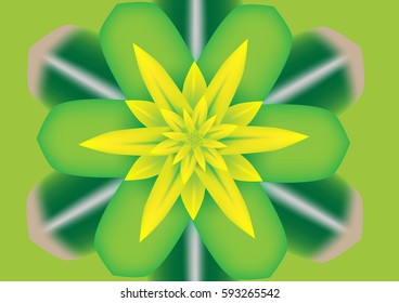 Vector yellow bromeliad blooming flower background