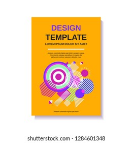 Vector yellow broshure flyer magazine cover design template