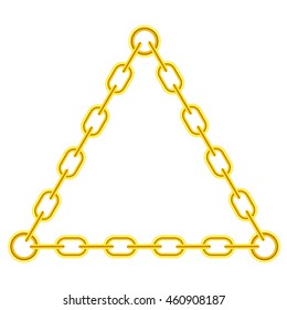 Vector Yellow Chain Triangle Frame Isolated on White Background