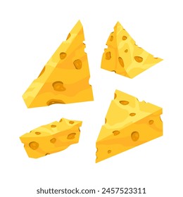 Vector Yellow Cheese Icons That Look Delicious And Attractive, A Fun And Necessary Food Design Element