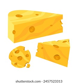 Vector Yellow Cheese Icons That Look Delicious And Attractive, A Fun And Necessary Food Design Element