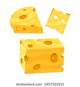 Vector Yellow Cheese Icons That Look Delicious And Attractive, A Fun And Necessary Food Design Element