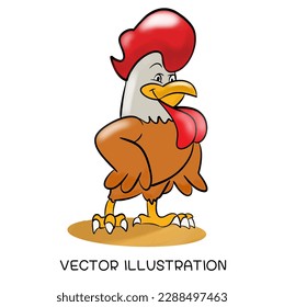 vector yellow chicken cartoon character logo