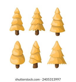 Ilustración del árbol de Navidad amarillo vectorial