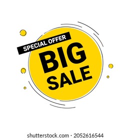Banner de círculo amarillo vector. Elemento de diseño para la venta de publicidad del ciberlunes de viernes negro.