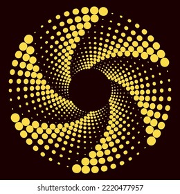 Icono de Círculo Amarillo vectorial aislado en fondo negro.