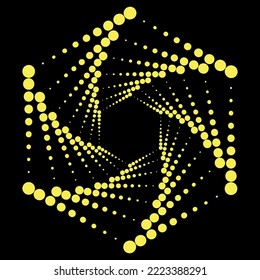 Icono de Círculo Amarillo vectorial aislado en fondo negro.