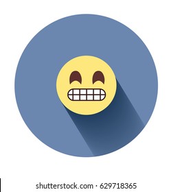 Vector yellow circle iemoticon con. Angry face. Flat style with shadow. Viber. Whatsupp