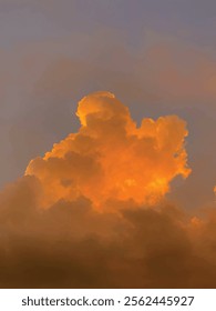 Vector Yellow Cloud on Sky at Sunset Sunset Sky Background, Sunrise cloud Orange, Yellow, Pink in morning Summer, Vector sunny Autumn, Nature landscape field in evening. 