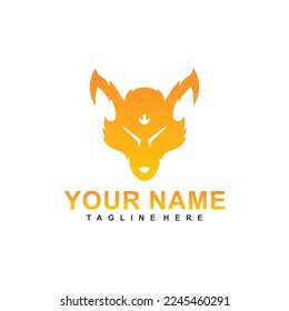 vector yellow color fox template logo