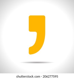 Vector yellow comma icon. Eps10