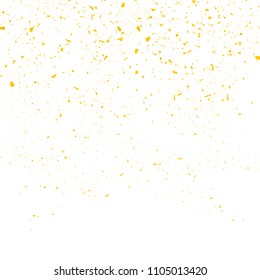 Vector Yellow Confetti Seamless Pattern Isolated on White Background. Set of Particles.