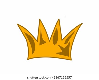 vector yellow crown on a white background