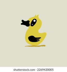 vector of yellow duck on white background