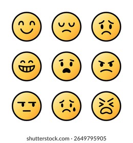 Vector Yellow Emoticon Icon Set