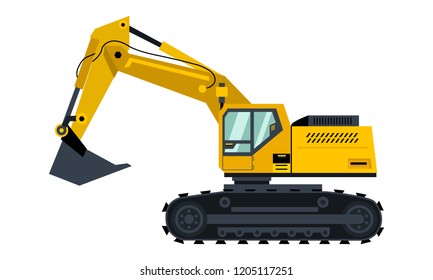 Vector yellow excavator