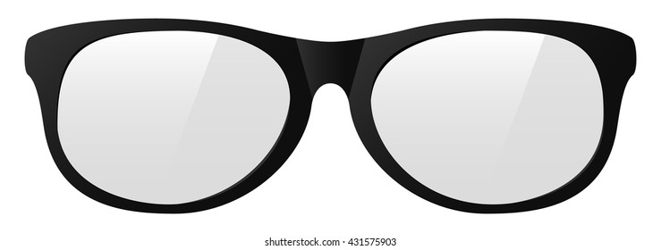 vector yellow eyeglasses with the light shine protect before poor eyesight