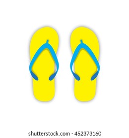 Yellow Flip Flops Isolated On White Stock Photo 1060212047 | Shutterstock