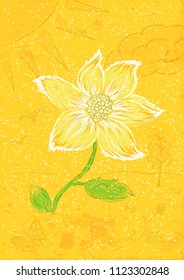 Vector yellow flower background
