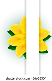 Vector yellow flower with copyspace