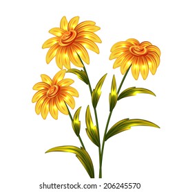 Vector yellow flowers