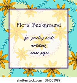 Vector yellow flowers with stamens background