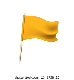 Vector yellow folded flag on white background