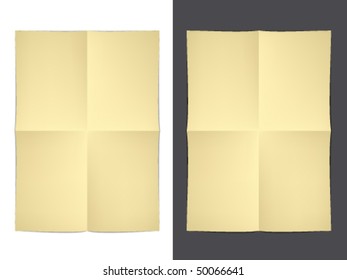 vector yellow folded paper