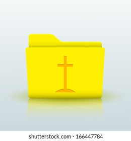 Vector yellow folder on blue background. Eps10
