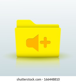Vector yellow folder on blue background. Eps10