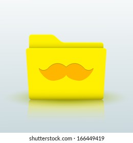 Vector yellow folder on blue background. Eps10