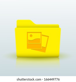 Vector yellow folder on blue background. Eps10