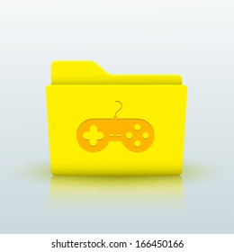 Vector yellow folder on blue background. Eps10