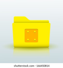 Vector yellow folder on blue background. Eps10