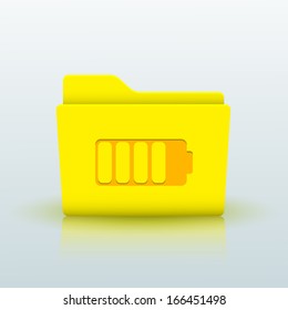 Vector yellow folder on blue background. Eps10
