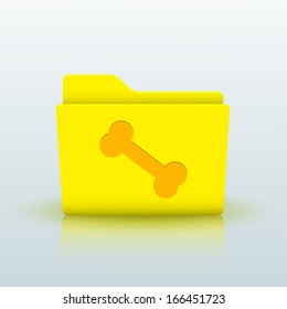 Vector yellow folder on blue background. Eps10