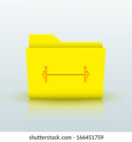 Vector yellow folder on blue background. Eps10