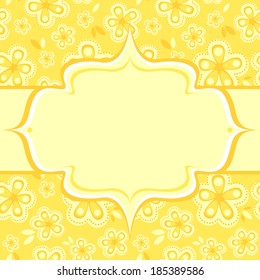 Vector yellow frame for greeting card