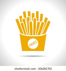 Vector yellow fries icon. Eps10